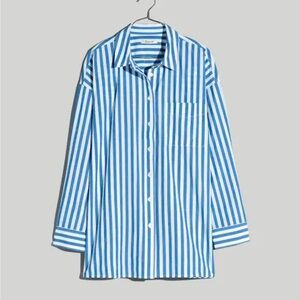 Madewell Signature Poplin Oversized Shirt - Striped